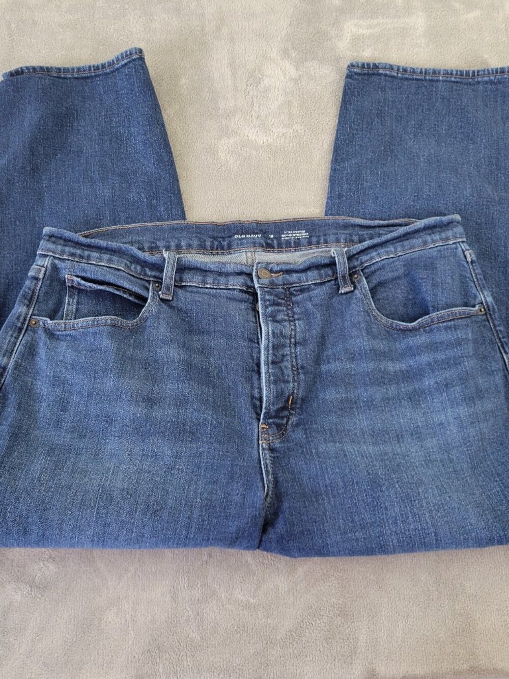 Old Navy Jeans Women's 18 Extra High‎ Rise Straight Leg Dark Wash SL34E